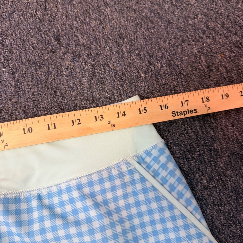 Lands End Blue Gingham Golf Skort Womens Tennis Pickleball Active Skirt Pockets - Picture 8 of 12